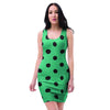 Green Polka Dot Bodycon Dress-grizzshop