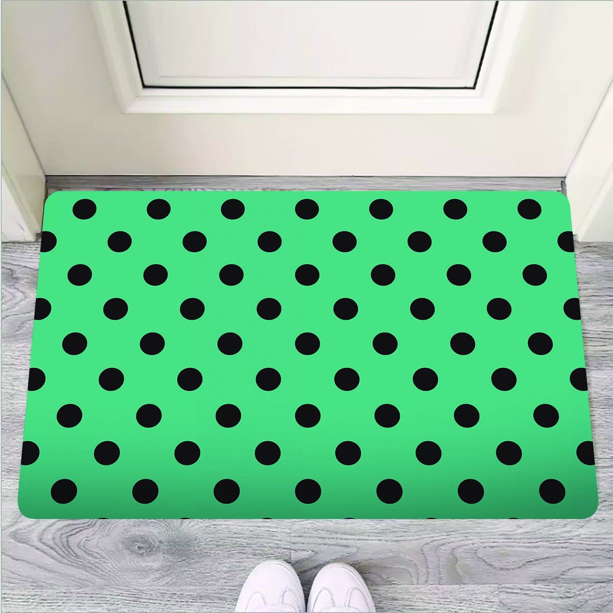 Green Polka Dot Door Mat-grizzshop