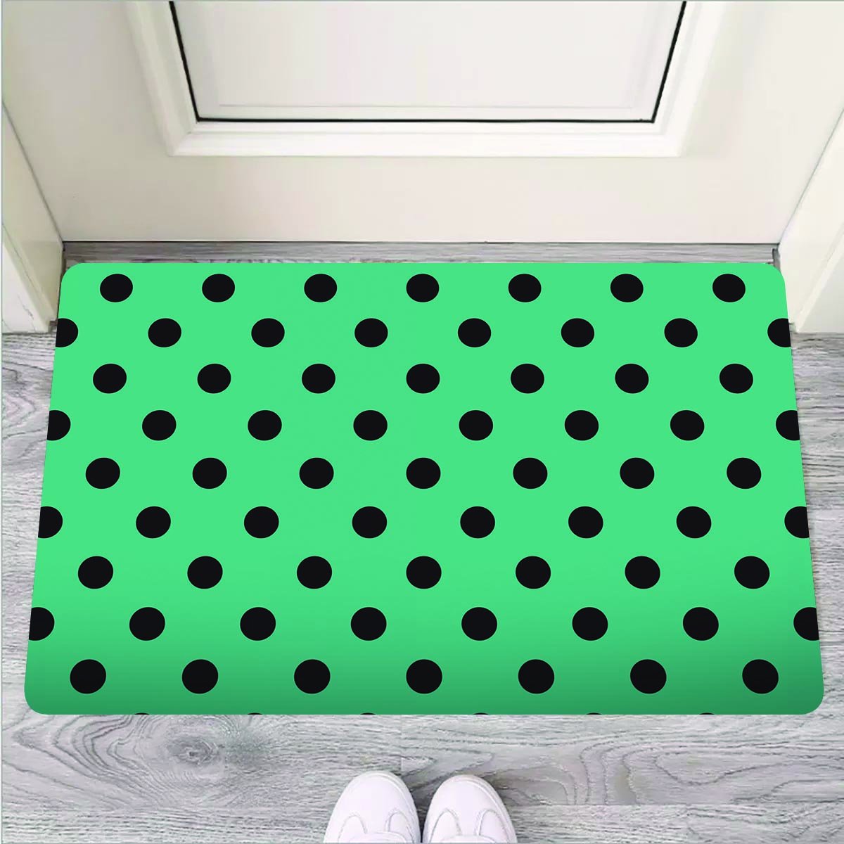 Green Polka Dot Door Mat-grizzshop