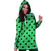 Green Polka Dot Hoodie Dress-grizzshop