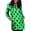 Green Polka Dot Hoodie Dress-grizzshop