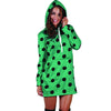 Green Polka Dot Hoodie Dress-grizzshop