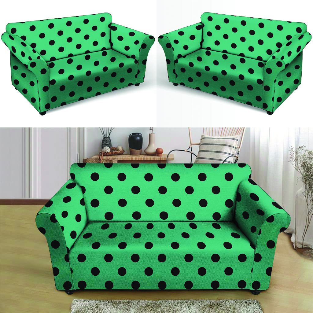 Green Polka Dot Loveseat Cover-grizzshop