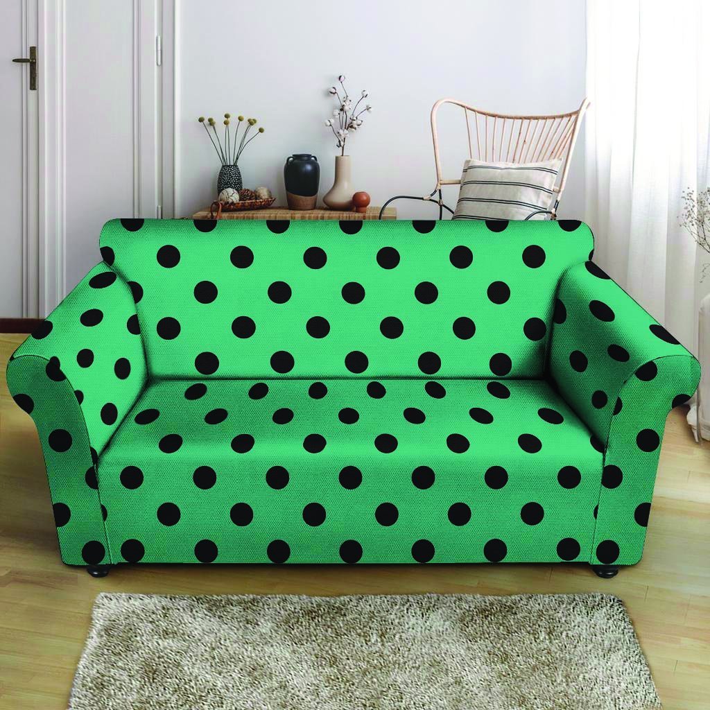 Green Polka Dot Loveseat Cover-grizzshop