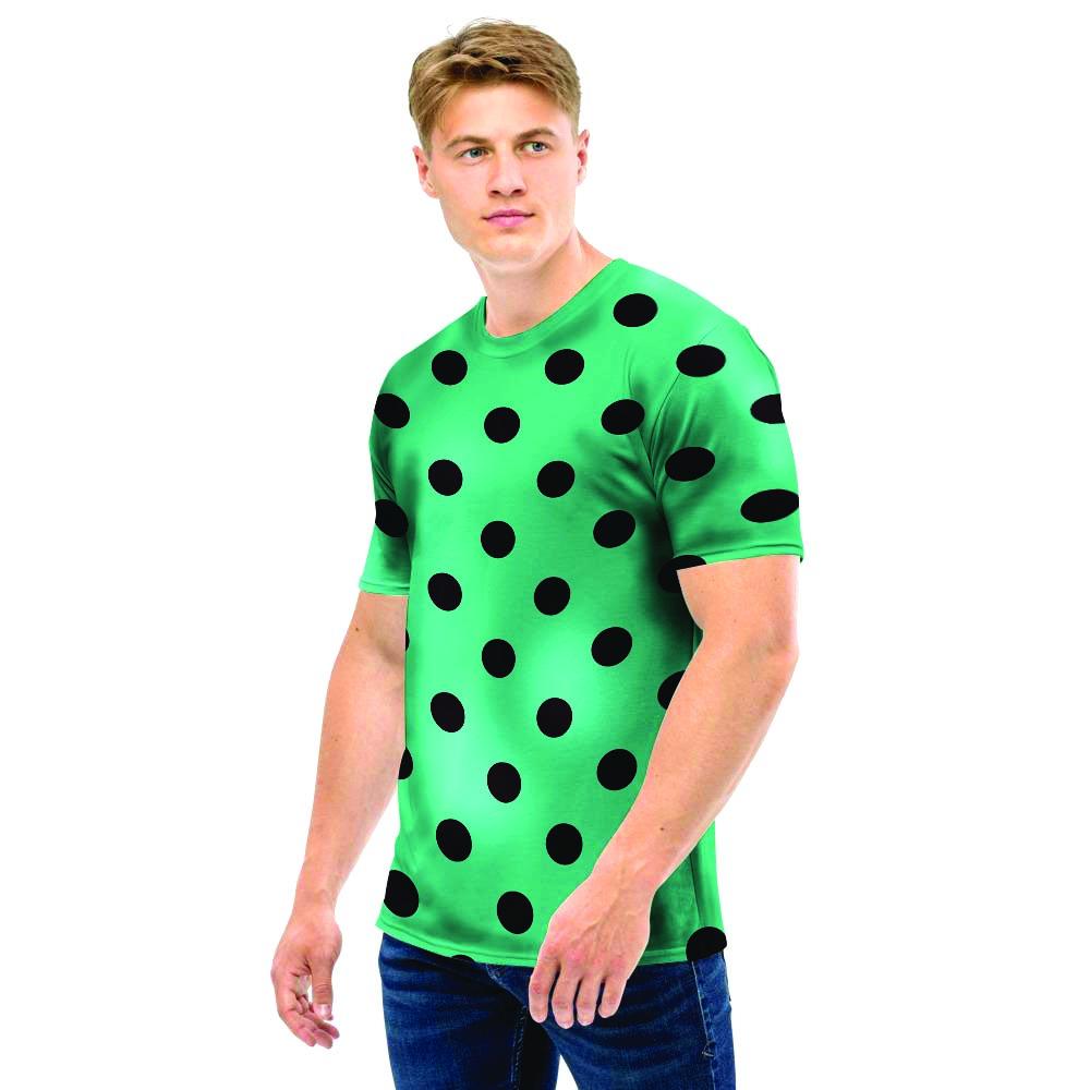 Green Polka Dot Men T Shirt-grizzshop