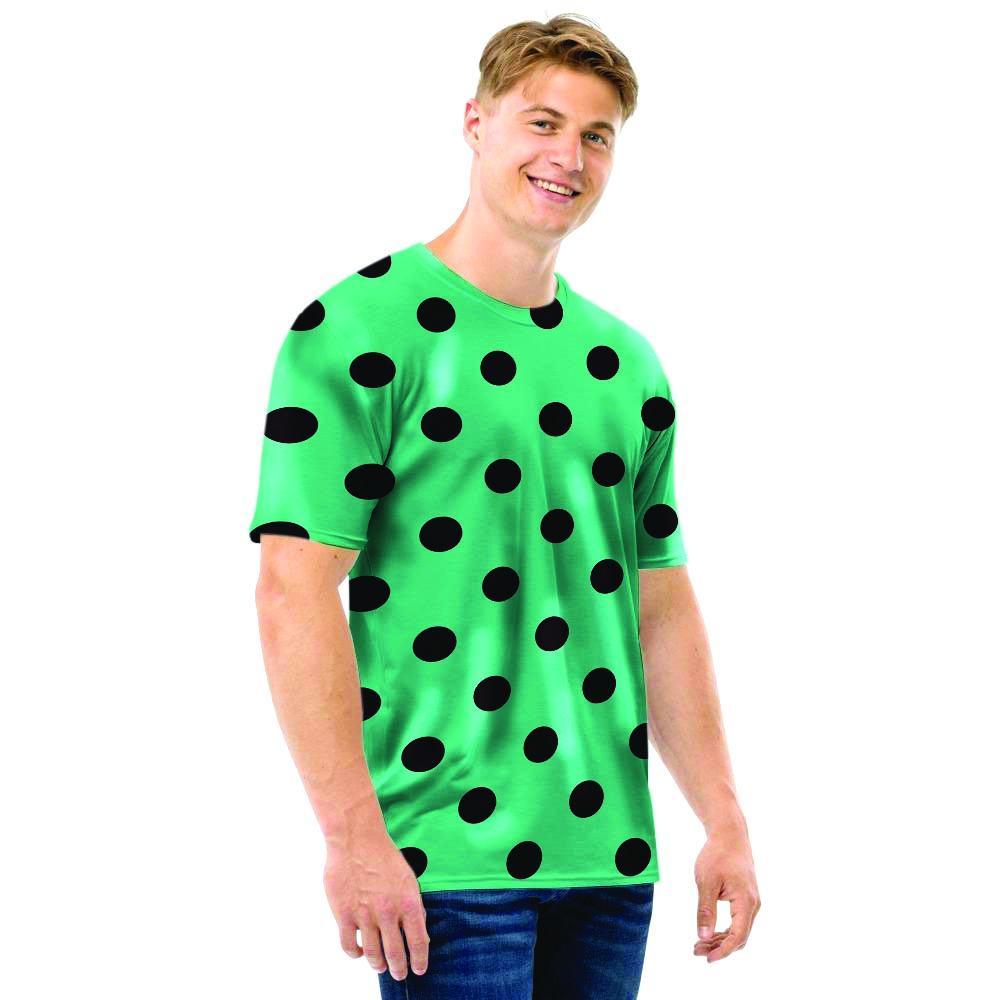 Green Polka Dot Men T Shirt-grizzshop