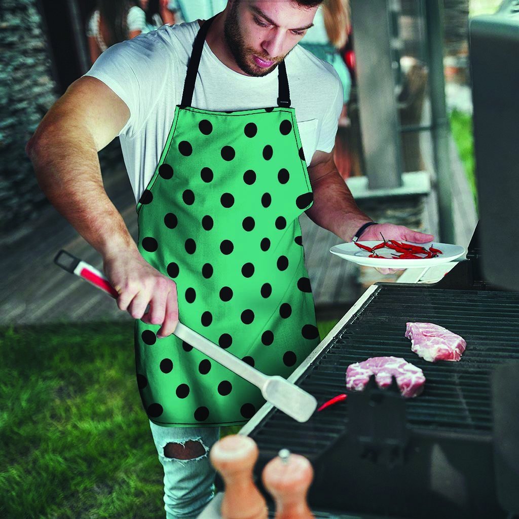 Green Polka Dot Men's Apron-grizzshop