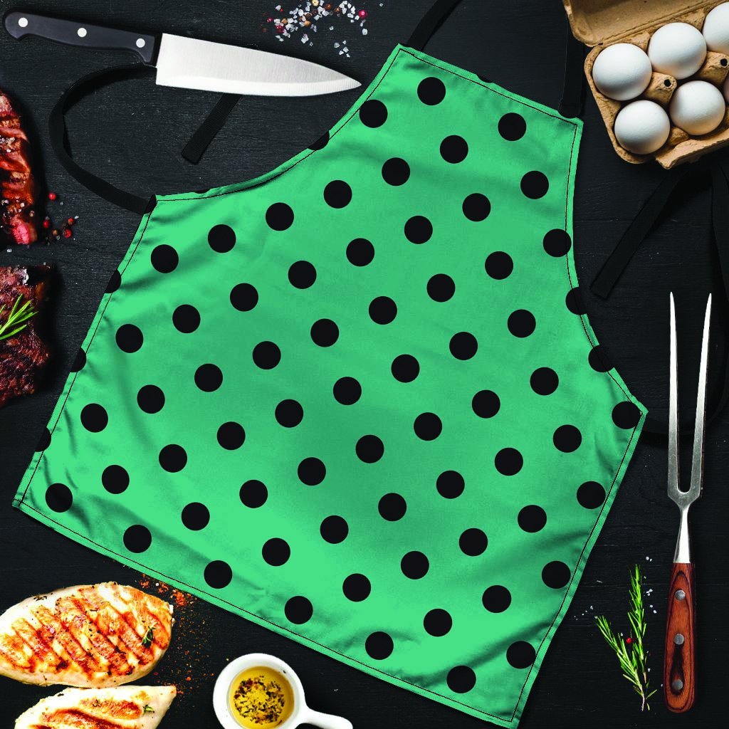 Green Polka Dot Men's Apron-grizzshop