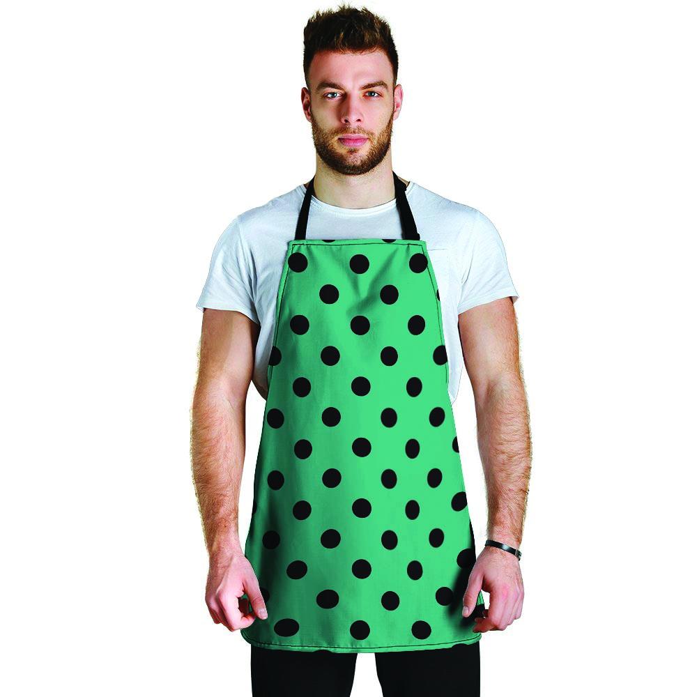 Green Polka Dot Men's Apron-grizzshop