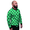 Green Polka Dot Men's Bomber Jacket-grizzshop