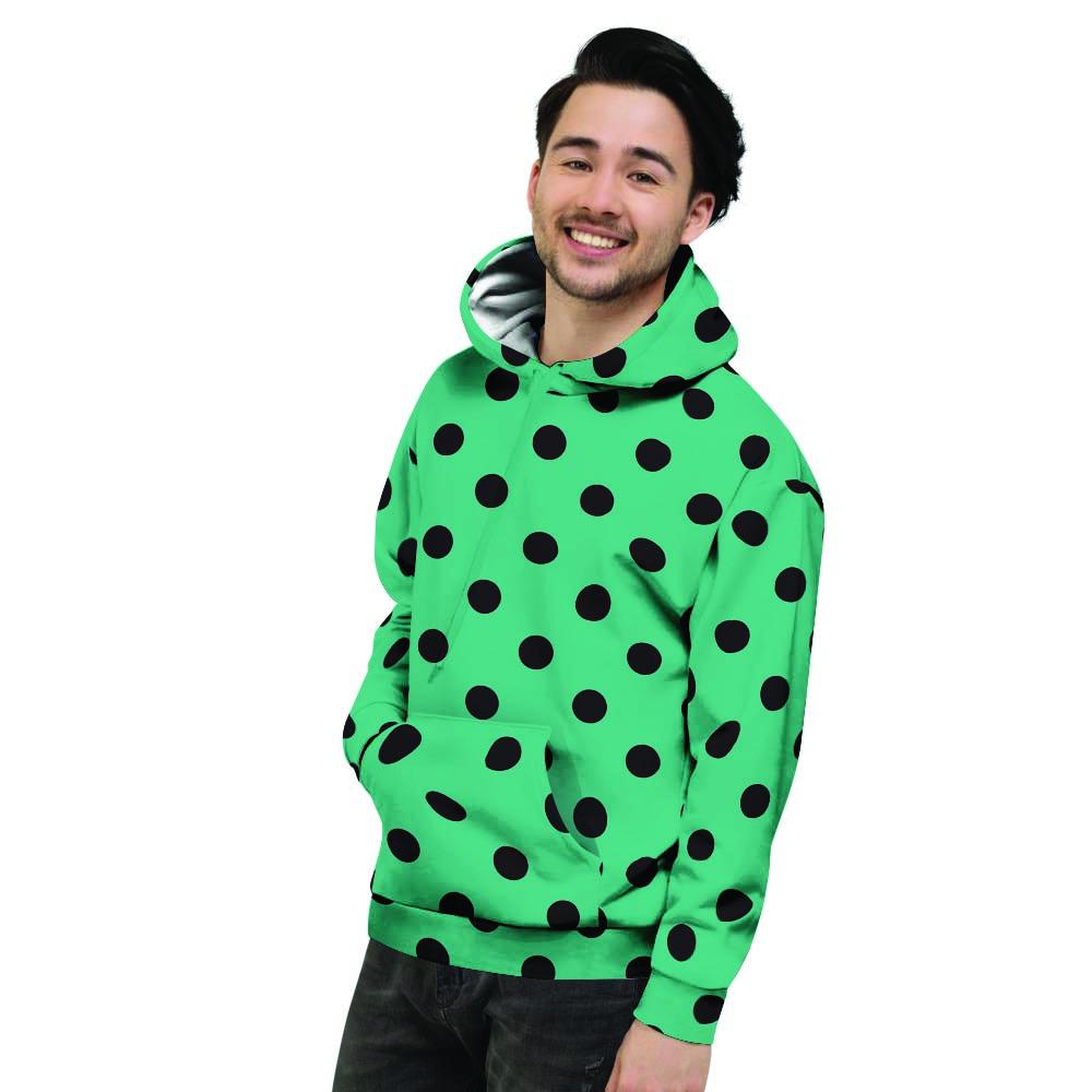 Green Polka Dot Men's Hoodie-grizzshop