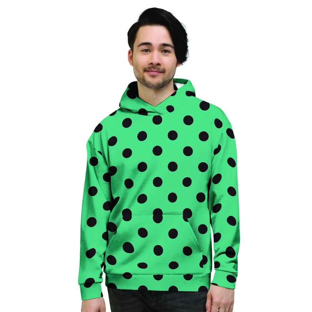 Green Polka Dot Men's Hoodie-grizzshop