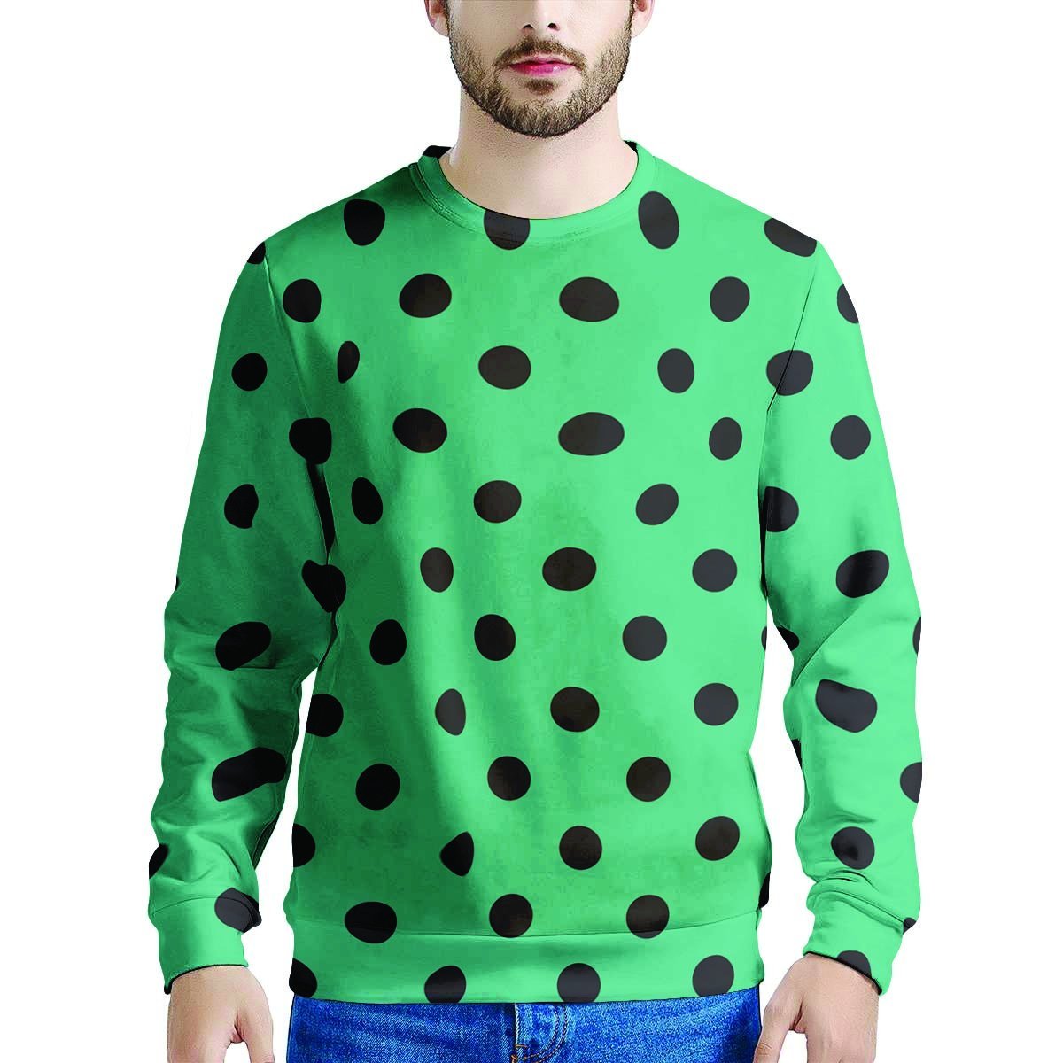 Green Polka Dot Men s Sweatshirt