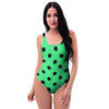 Green Polka Dot One Piece Swimsuite-grizzshop