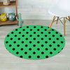 Green Polka Dot Round Rug-grizzshop