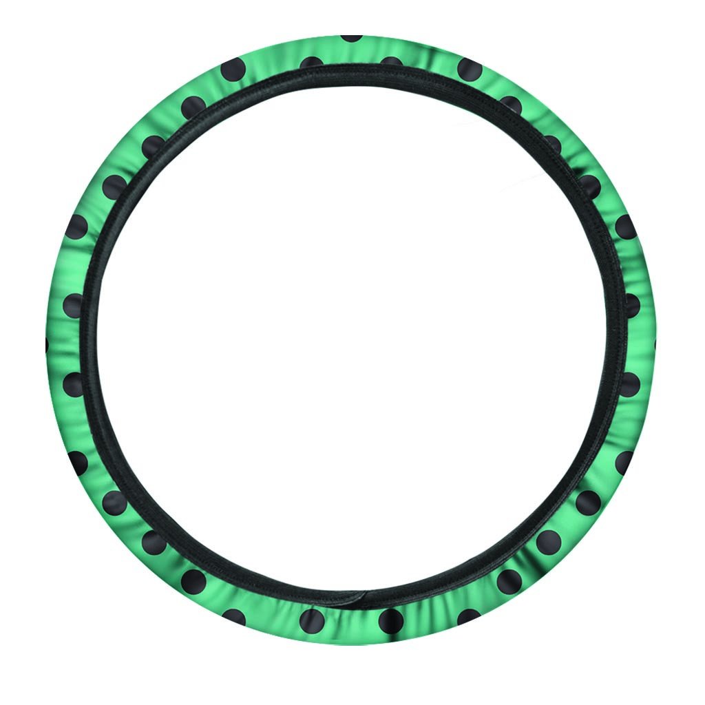 Green Polka Dot Steering Wheel Cover-grizzshop