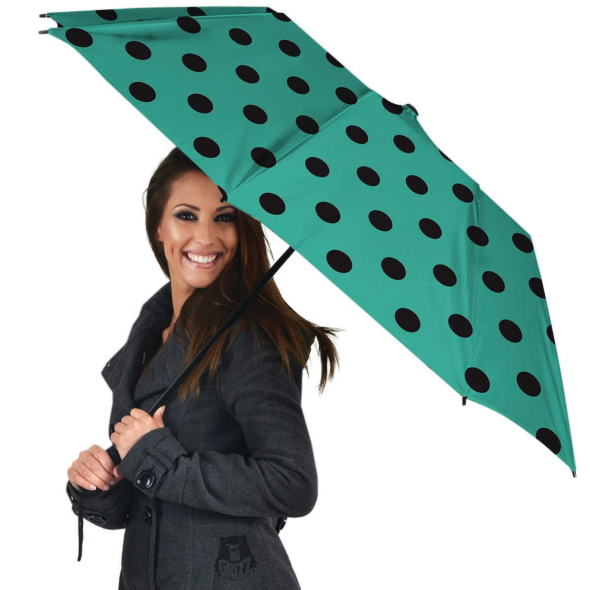 Green Polka Dot Umbrella-grizzshop