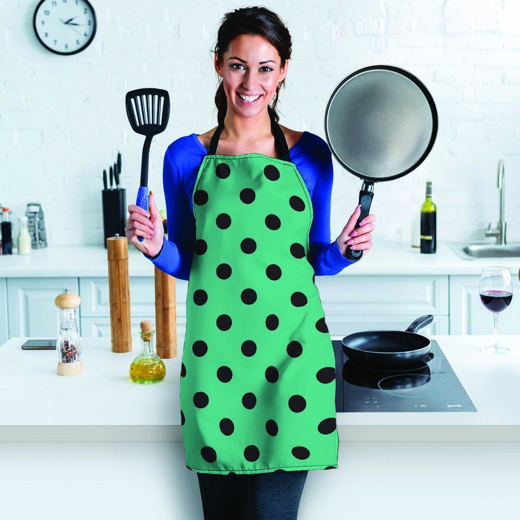 Green Polka Dot Women's Apron-grizzshop