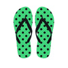 Green Polka Dot Women's Flip Flops-grizzshop