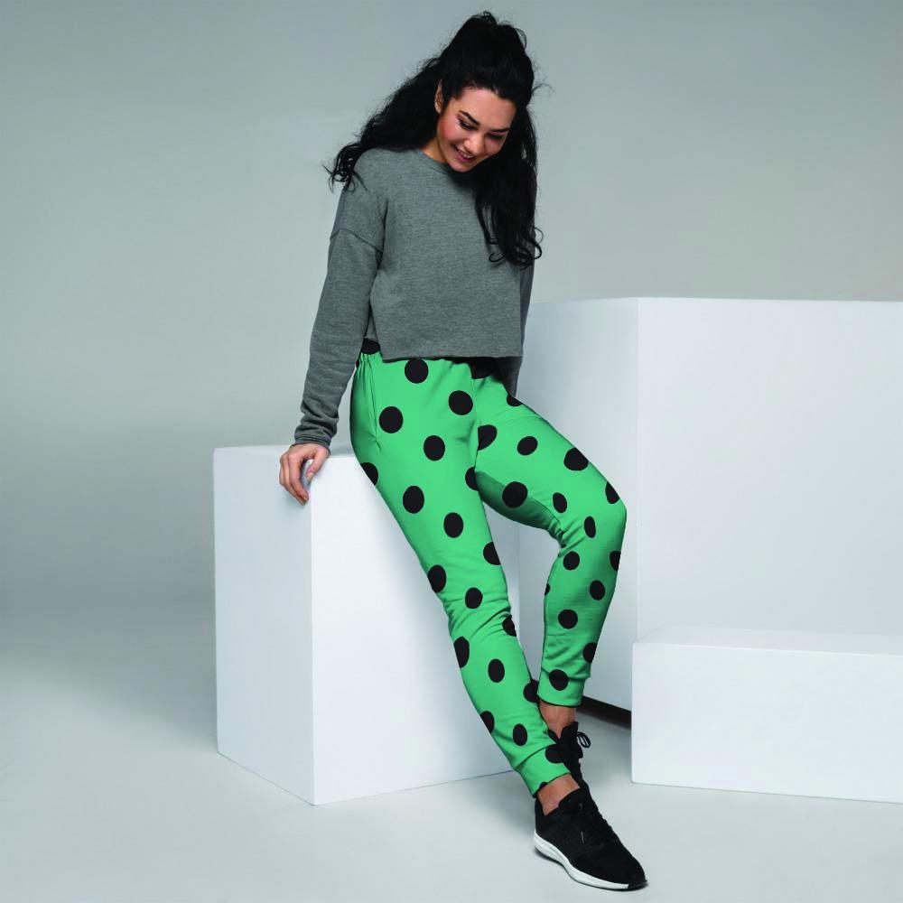 Green Polka Dot Women's Joggers-grizzshop