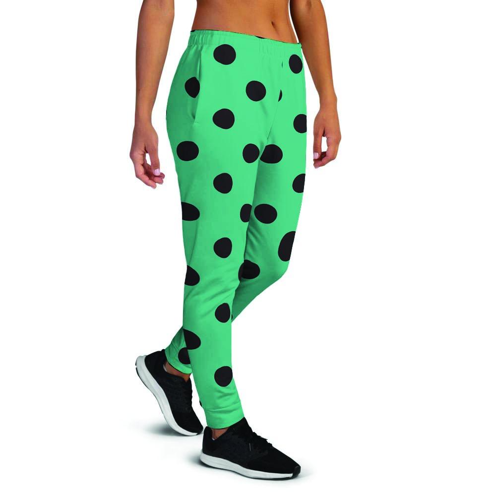 Green Polka Dot Women's Joggers-grizzshop