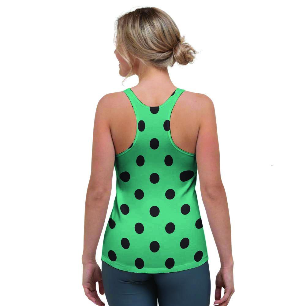 Green Polka Dot Women's Racerback Tank Top-grizzshop
