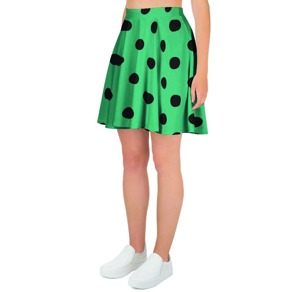 Green Polka Dot Women's Skirt-grizzshop