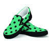 Green Polka Dot Women's Slip On Sneakers-grizzshop