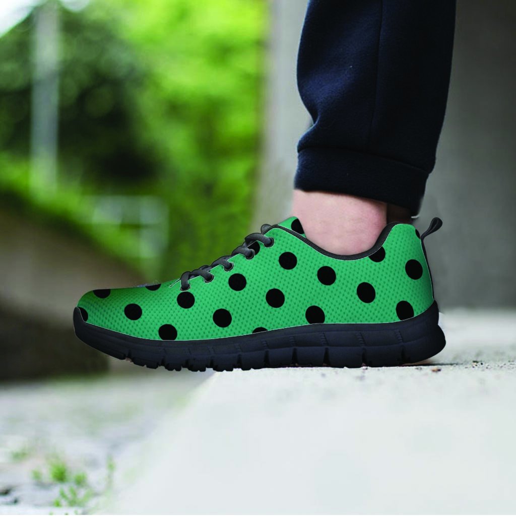 Green Polka Dot Women's Sneakers-grizzshop