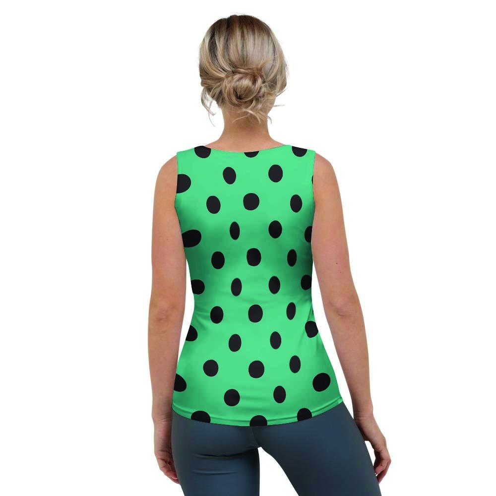 Green Polka Dot Women's Tank Top-grizzshop