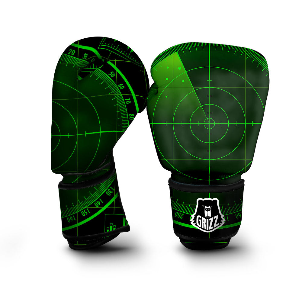 Green Radar Screen Print Boxing Gloves-grizzshop
