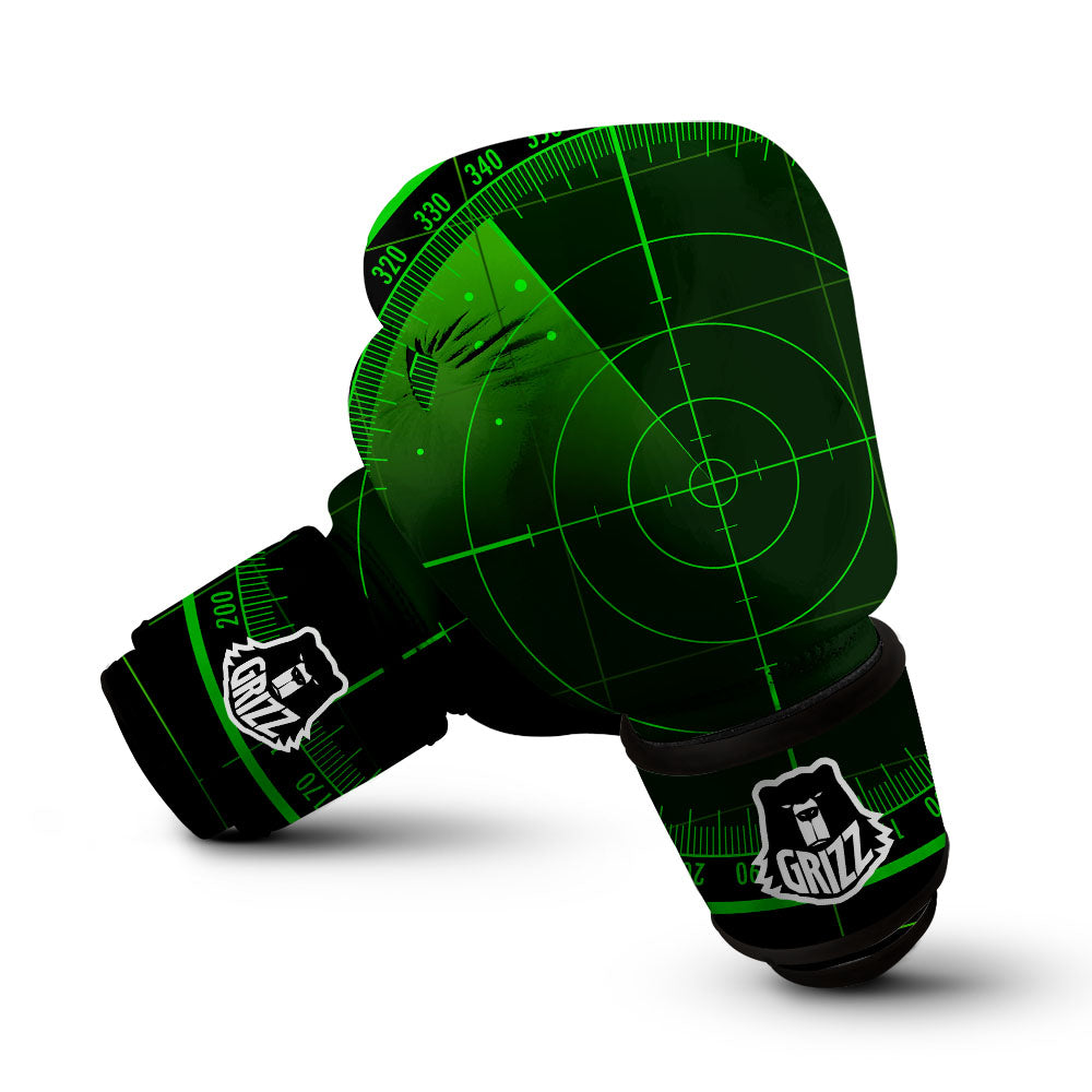 Green Radar Screen Print Boxing Gloves-grizzshop