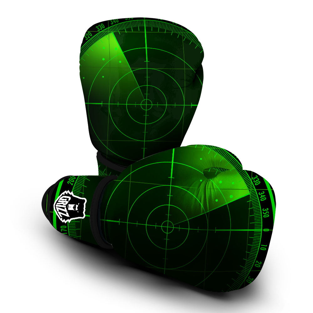 Green Radar Screen Print Boxing Gloves-grizzshop