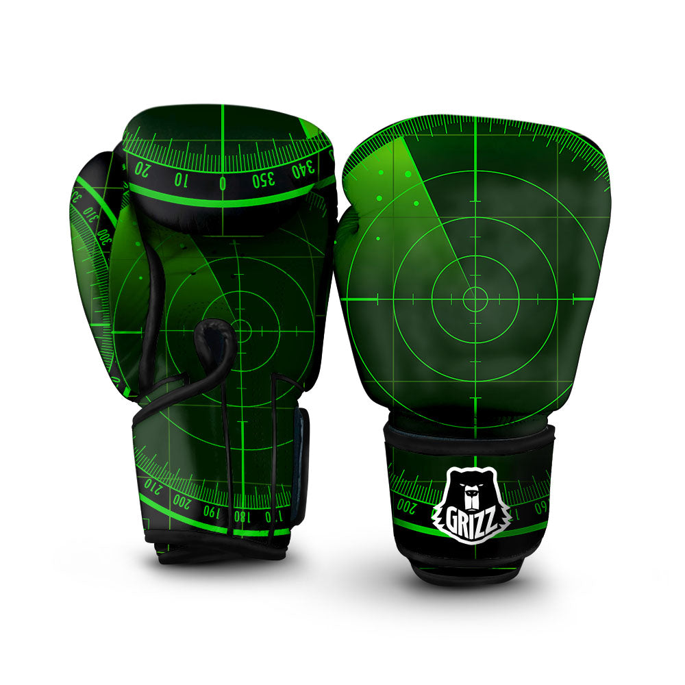 Green Radar Screen Print Boxing Gloves-grizzshop