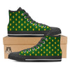 Green Rubber Duck Print Pattern Black High Top Shoes-grizzshop