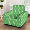 Green Sage Polka Dot Armchair Cover-grizzshop