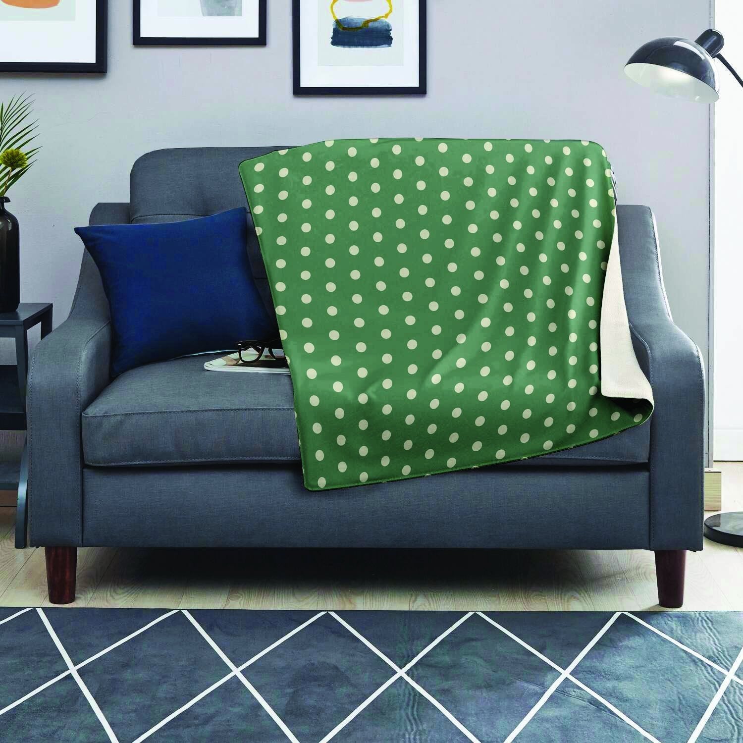 Green Sage Polka Dot Blanket-grizzshop