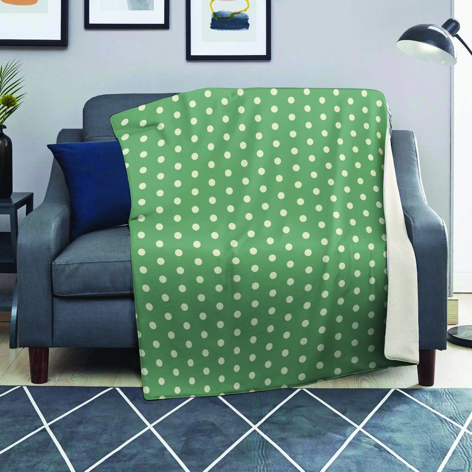 Green Sage Polka Dot Blanket-grizzshop