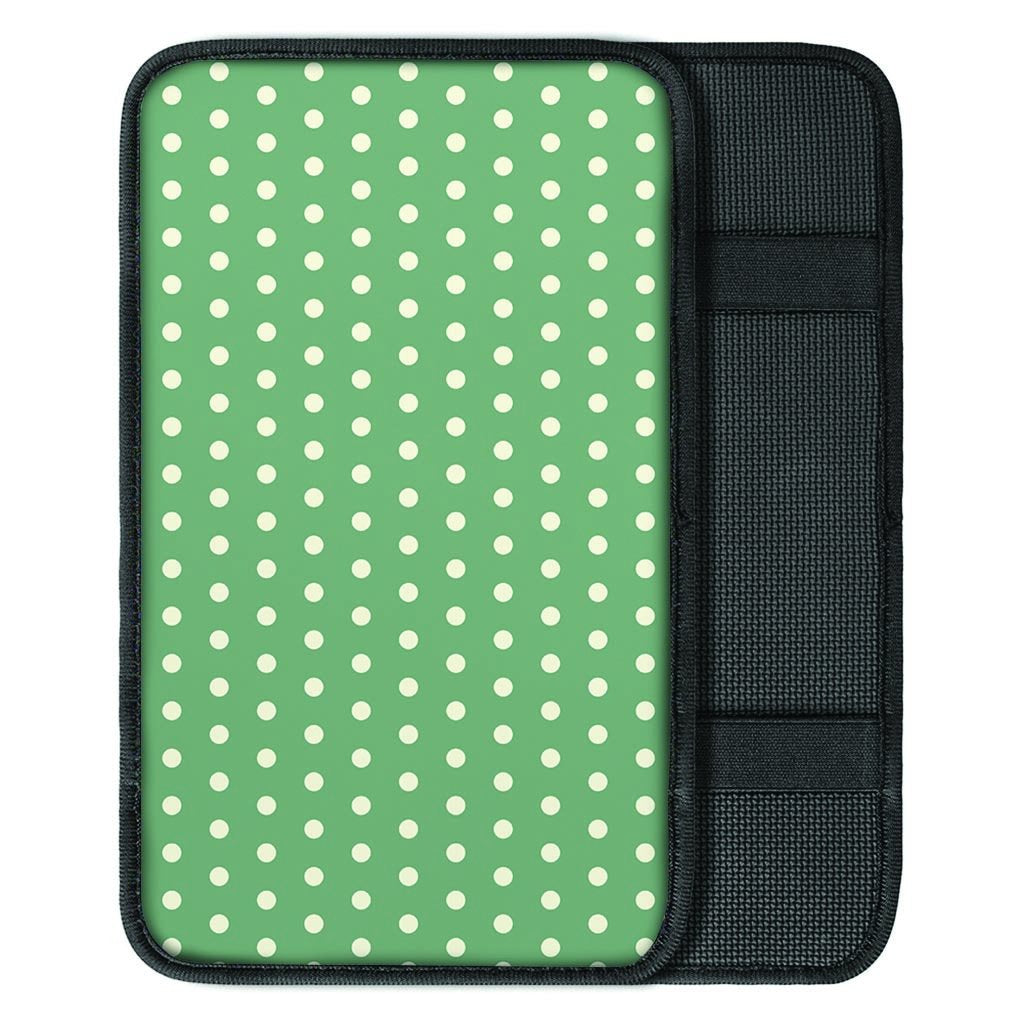 Green Sage Polka Dot Car Console Cover-grizzshop