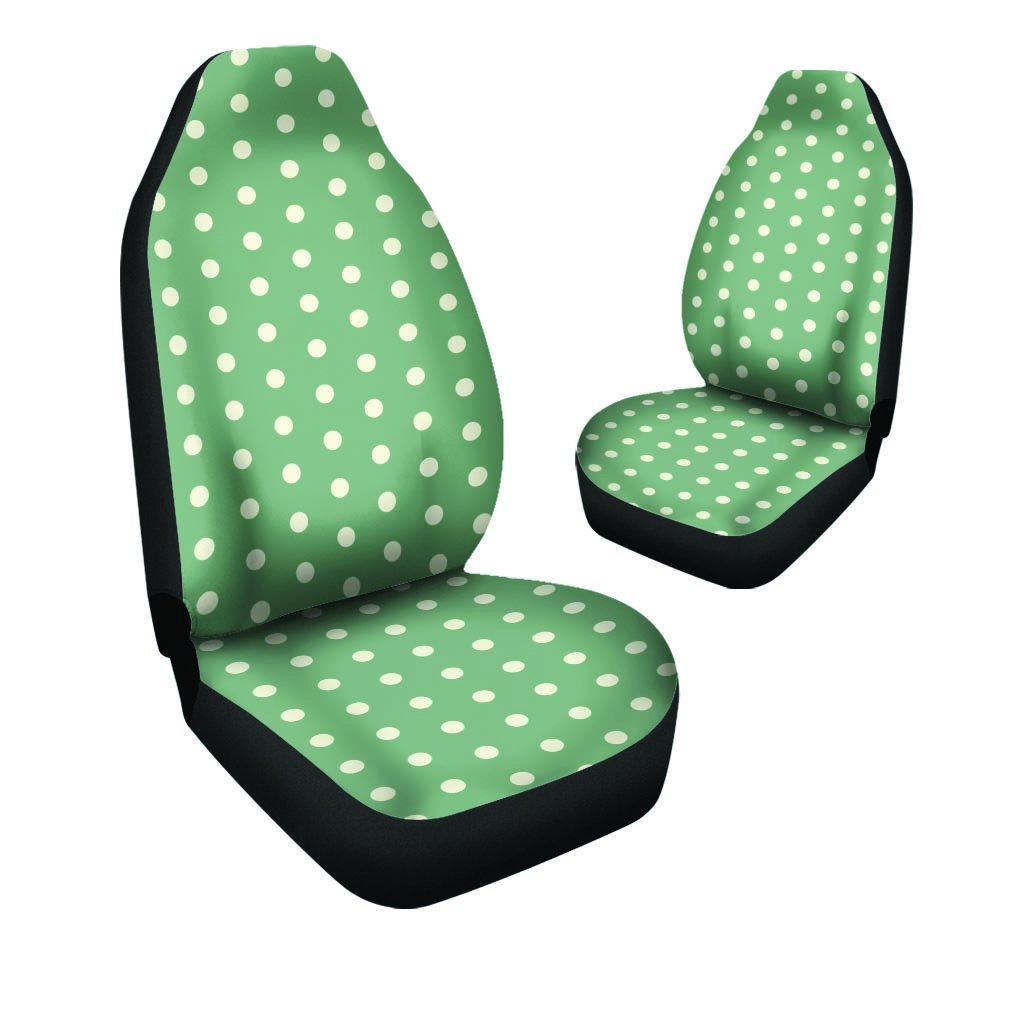 Green Sage Polka Dot Car Seat Covers-grizzshop