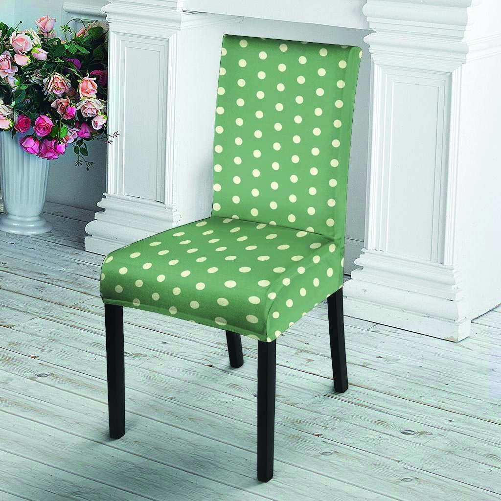 Green Sage Polka Dot Chair Cover-grizzshop