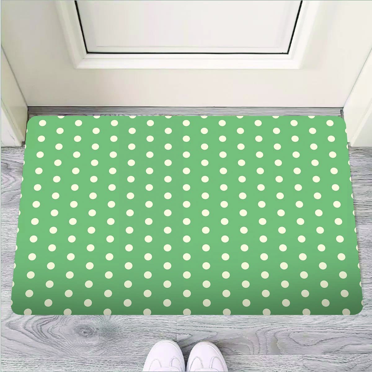 Green Sage Polka Dot Door Mat-grizzshop