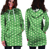 Green Sage Polka Dot Hoodie Dress-grizzshop