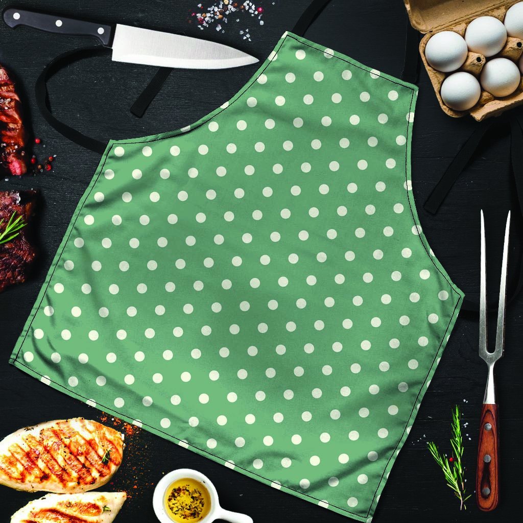 Green Sage Polka Dot Men's Apron-grizzshop