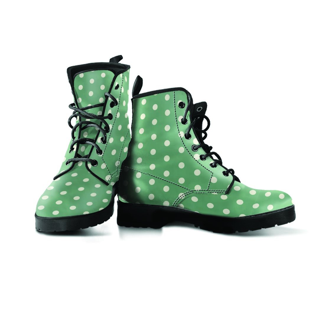 Green Sage Polka Dot Men's Boots-grizzshop