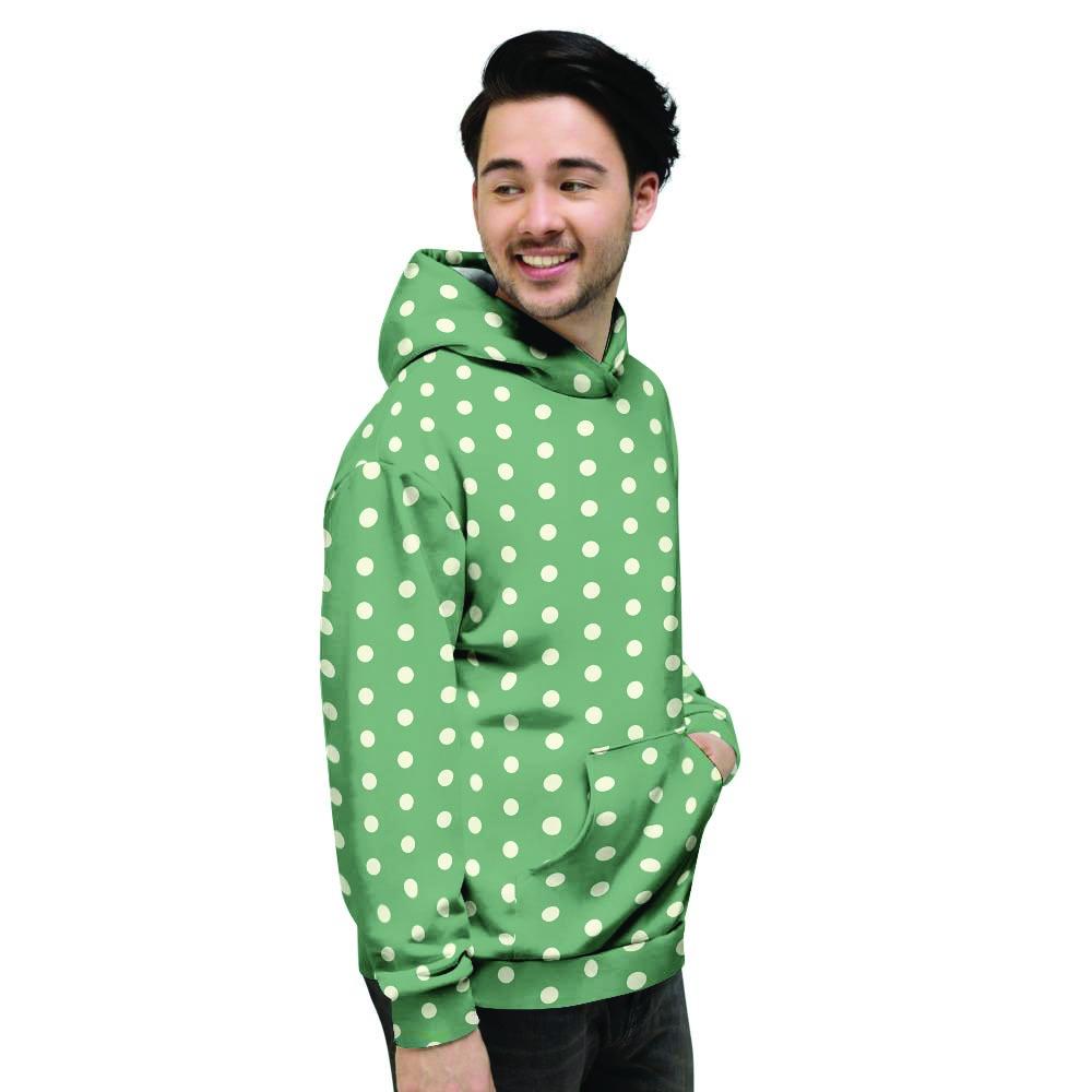 Green Sage Polka Dot Men's Hoodie-grizzshop