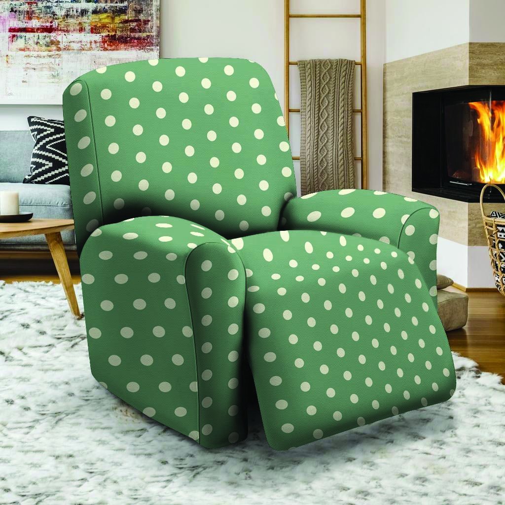 Green Sage Polka Dot Recliner Cover-grizzshop