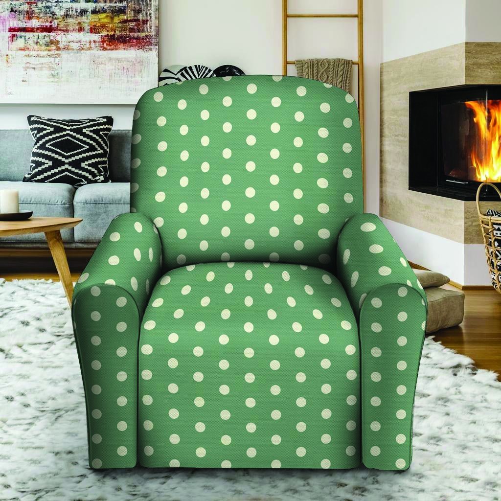 Green Sage Polka Dot Recliner Cover-grizzshop