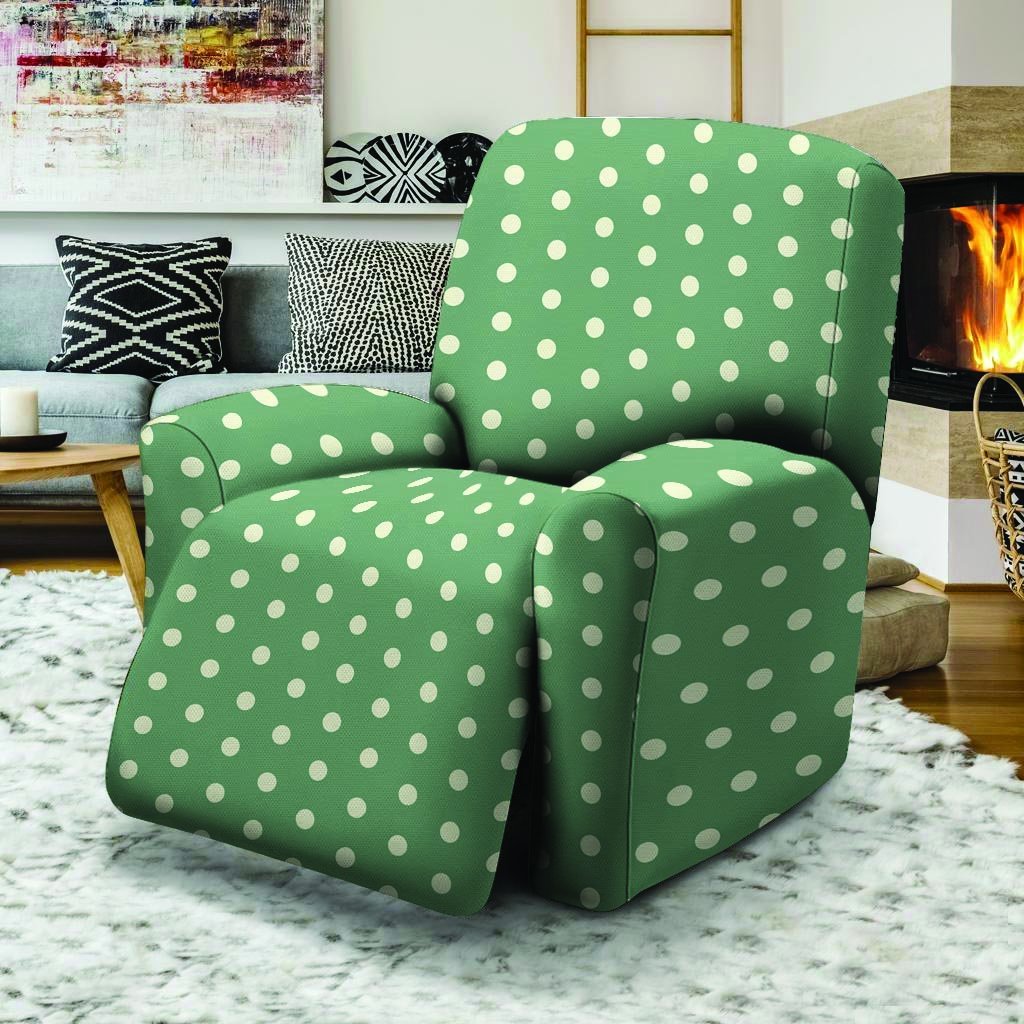 Green Sage Polka Dot Recliner Cover-grizzshop