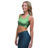 Green Sage Polka Dot Sports Bra-grizzshop